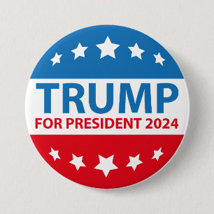 Chapa Redonda De 7 Cm Trump para presidente 2024