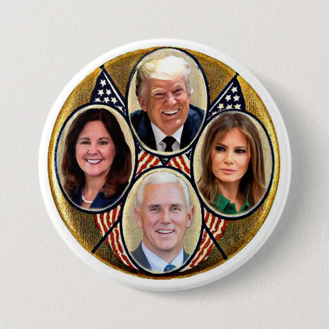 Chapa Redonda De 7 Cm Trump/Pence 2020 (Anverso)