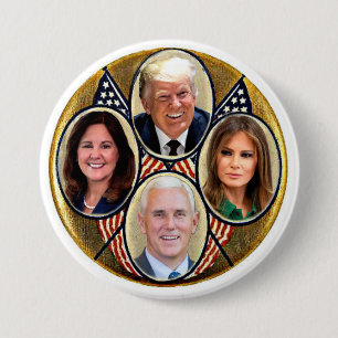 Chapa Redonda De 7 Cm Trump/Pence 2020
