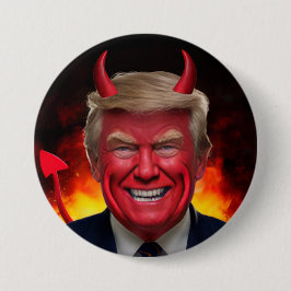 Chapa Redonda De 7 Cm Trump Satan Button