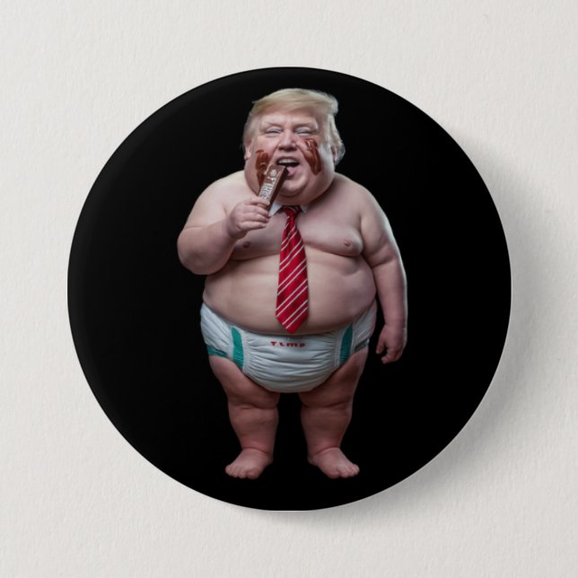 Chapa Redonda De 7 Cm Trump Toddler Button (Anverso)