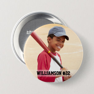 Chapa Redonda De 7 Cm Tu foto personalizada béisbol o tu deporte redondo