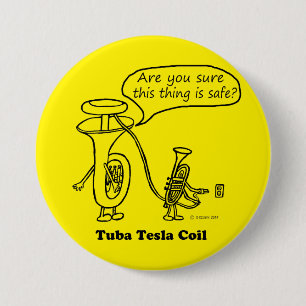 Chapa Redonda De 7 Cm Tuba Tesla Coil Pinback Button