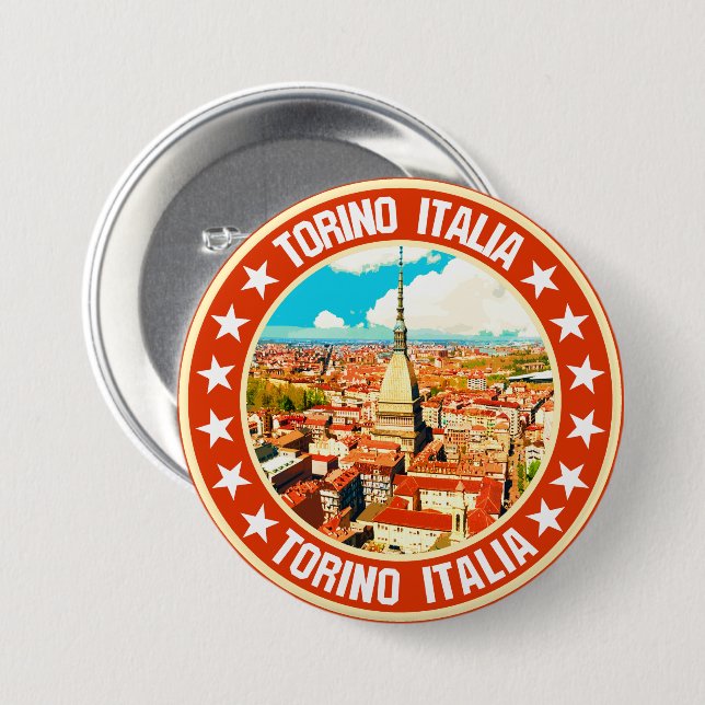 Chapa Redonda De 7 Cm Turín (Anverso y reverso)