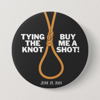 Chapa Redonda De 7 Cm Tying the knot bachelor button personalizado