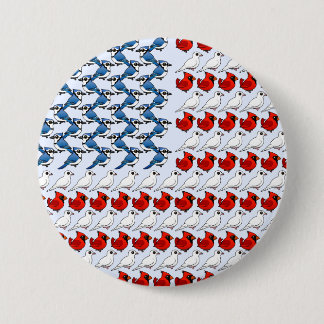 Chapa Redonda De 7 Cm U.S. Bandera de pájaros