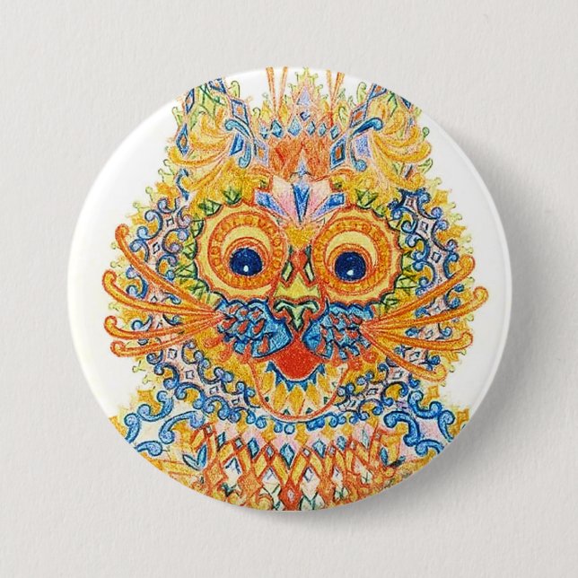 Chapa Redonda De 7 Cm Un Gato Oído, Louis Wain (Anverso)