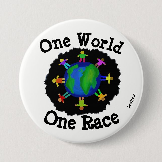 Chapa Redonda De 7 Cm Un mundo, una raza (Anverso)