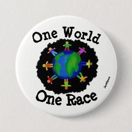 Chapa Redonda De 7 Cm Un mundo, una raza