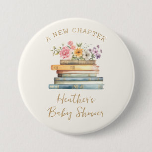 Chapa Redonda De 7 Cm Un nuevo Chapter Books Baby Shower