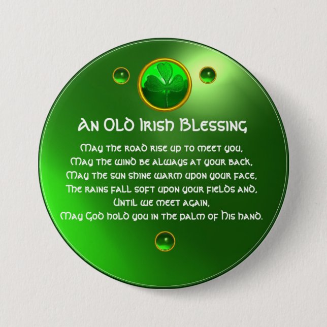 Chapa Redonda De 7 Cm Un viejo Shamrock irlandés de bendición (Anverso)