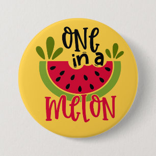 Chapa Redonda De 7 Cm Una en un melón de melón melón