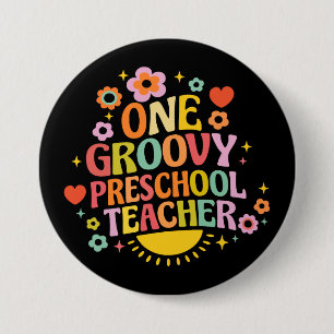 Chapa Redonda De 7 Cm Una maestra de preescolar genial