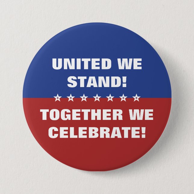 Chapa Redonda De 7 Cm Unidos nos unimos para celebrar la bandera de Esta (Anverso)