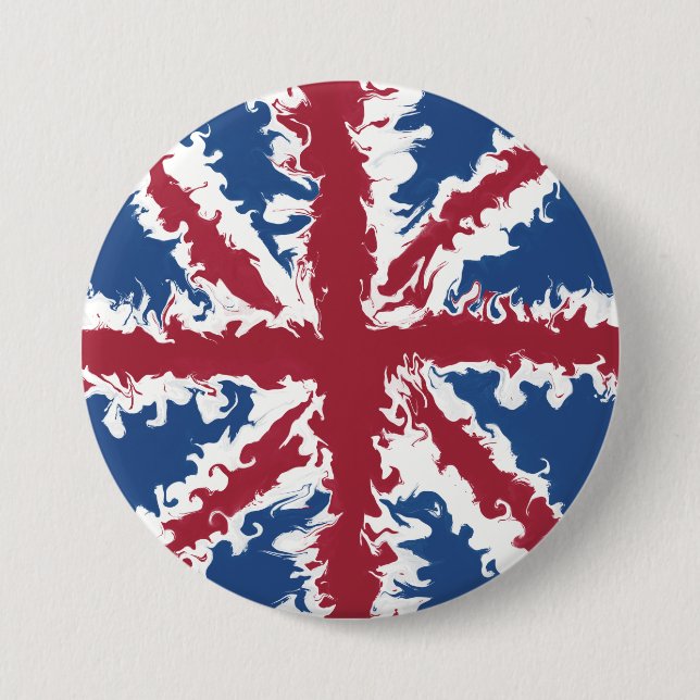 Chapa Redonda De 7 Cm Union Jack Liquid Art (Anverso)