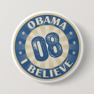 Chapa Redonda De 7 Cm Unión ocho Barack Obama que creo