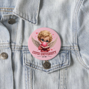 Chapa Redonda De 7 Cm Universidad Cupido Bubblegum Angel Estética