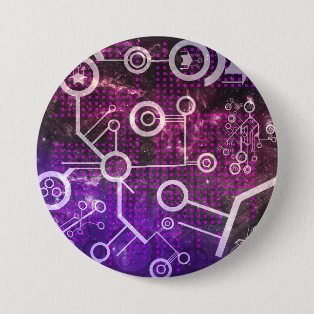 Chapa Redonda De 7 Cm Universo digital (Anverso)