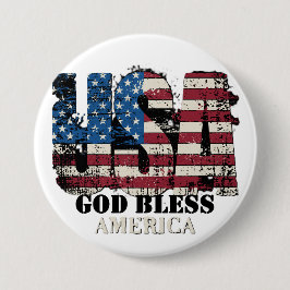 Chapa Redonda De 7 Cm USA God Bless America