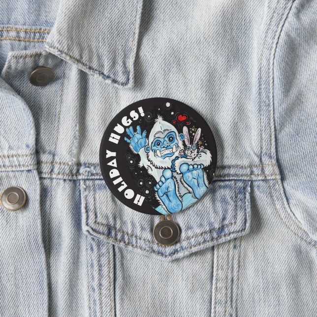 Chapa Redonda De 7 Cm ¡Vacaciones Abrazos Yeti! (In situ)