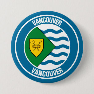 Chapa Redonda De 7 Cm Vancouver Round Emblem