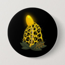 Chapa Redonda De 7 Cm Velo mágico de novia hongo amarillo espárrago