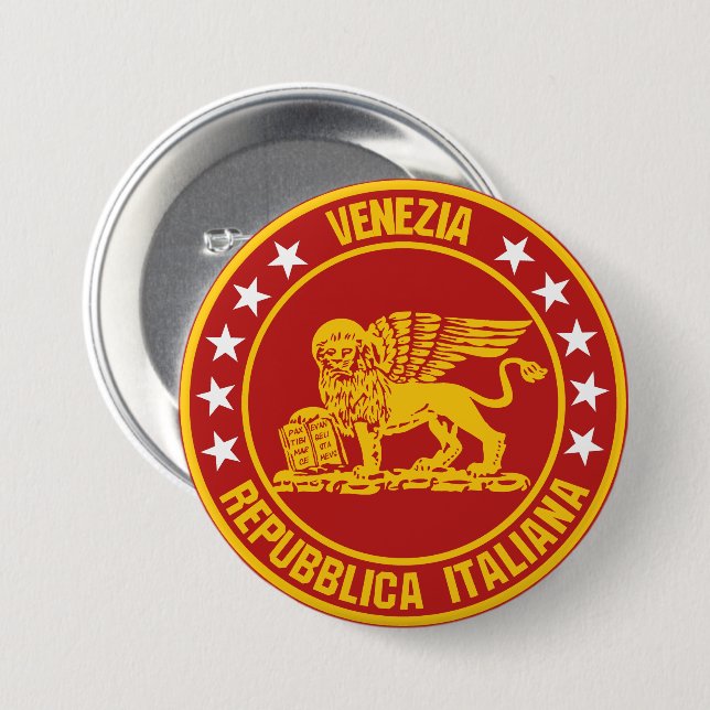 Chapa Redonda De 7 Cm Venecia (Anverso y reverso)