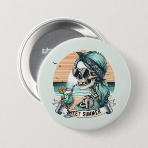 Chapa Redonda De 7 Cm Verano dulce - Skeleton Beach Vibe