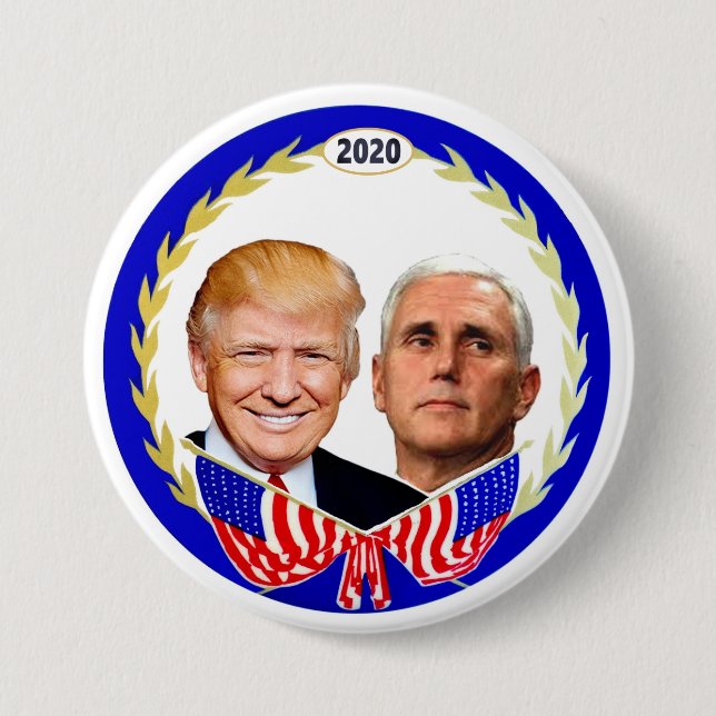 Chapa Redonda De 7 Cm Verja de Trump 2020 (Anverso)