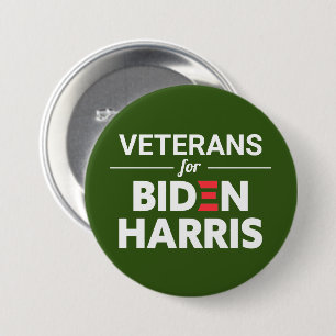 Chapa Redonda De 7 Cm Veteranos para el Personalizado Biden Harris Text