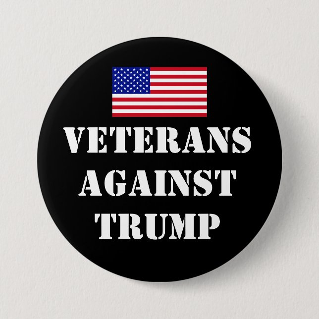 Chapa Redonda De 7 Cm Veterans Against Trump Button (Anverso)