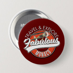 Chapa Redonda De 7 Cm viajar explorar fabuloso logotipo de Mónaco