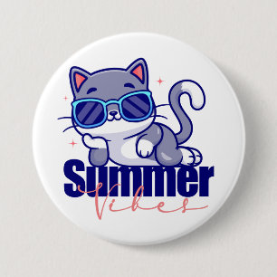 Chapa Redonda De 7 Cm Viajes de verano de Guay Cat