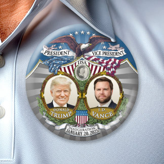 Chapa Redonda De 7 Cm Victoria inaugural - Donald Trump JD Vance