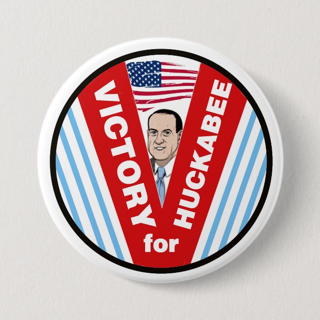 Chapa Redonda De 7 Cm Victoria para Huckabee 2016 (Anverso)