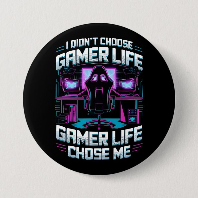 Chapa Redonda De 7 Cm Vida de juegos elegir (Anverso)