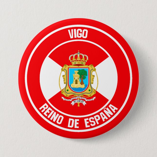 Chapa Redonda De 7 Cm Vigo Round Emblem (Anverso)