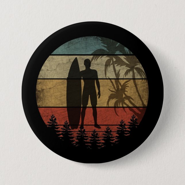 CHAPA REDONDA DE 7 CM VINTACIÓN DE SURFING (Anverso)