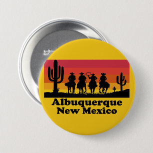 Chapa Redonda De 7 Cm Vintage Albuquerque Nuevo México