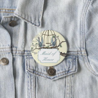 Chapa Redonda De 7 Cm Vintage Bluebird Amo Aves Bodas Badges
