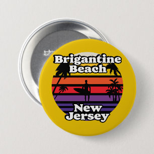 Chapa Redonda De 7 Cm Vintage Brigantine Beach New Jersey