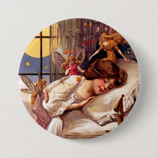 Chapa Redonda De 7 Cm Vintage Halloween Time Faeries y Chica durmiente