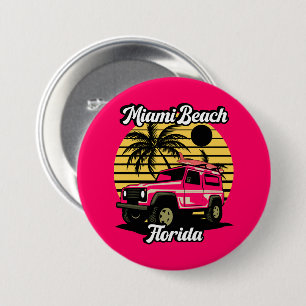 Chapa Redonda De 7 Cm Vintage Miami Beach Florida