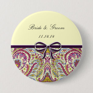 Chapa Redonda De 7 Cm Vintage Paisley