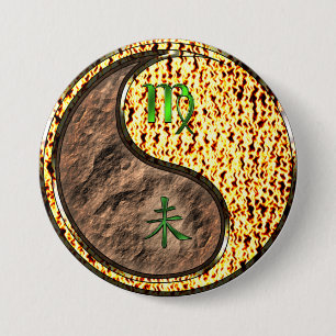 Chapa Redonda De 7 Cm Virgo & Cabra de Fuego