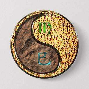 Chapa Redonda De 7 Cm Virgo & Serpiente de Fuego