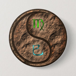 Chapa Redonda De 7 Cm Virgo & Serpiente de Tierra