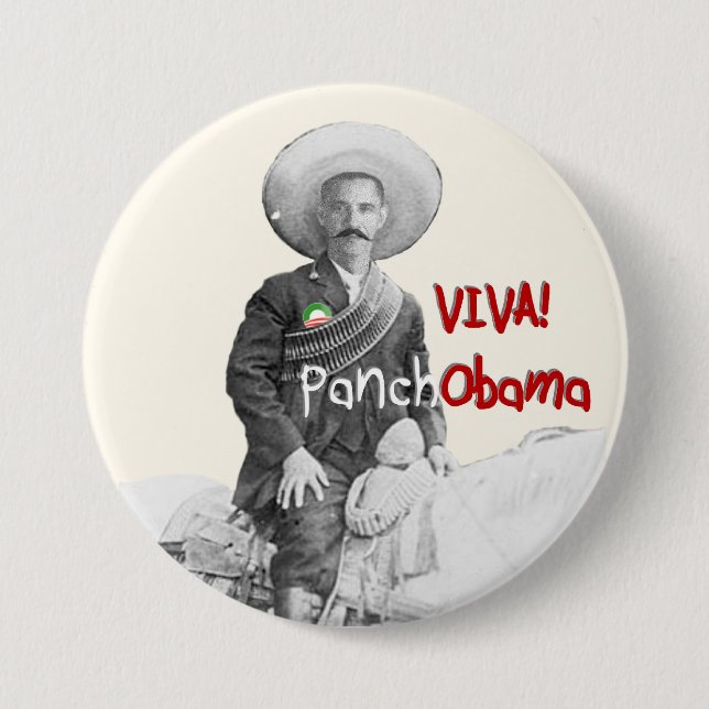 Chapa Redonda De 7 Cm Viva PanchObama (Anverso)