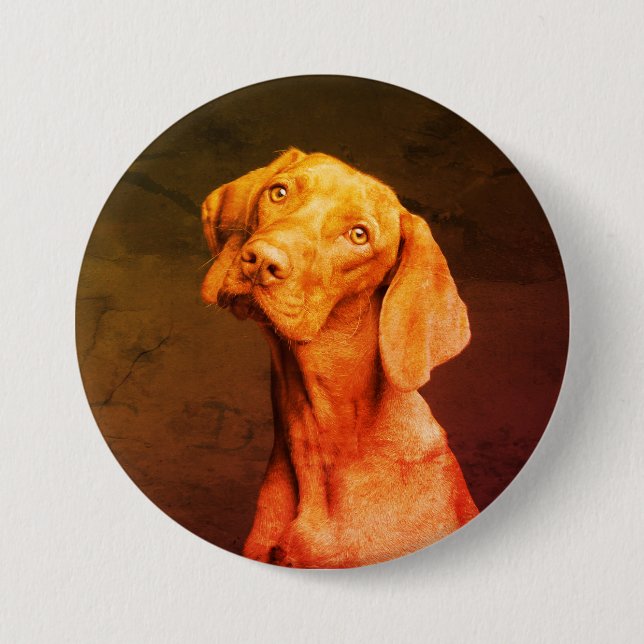 Chapa Redonda De 7 Cm Vizsla (Anverso)