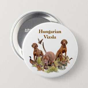 Chapa Redonda De 7 Cm Vizsla húngaro